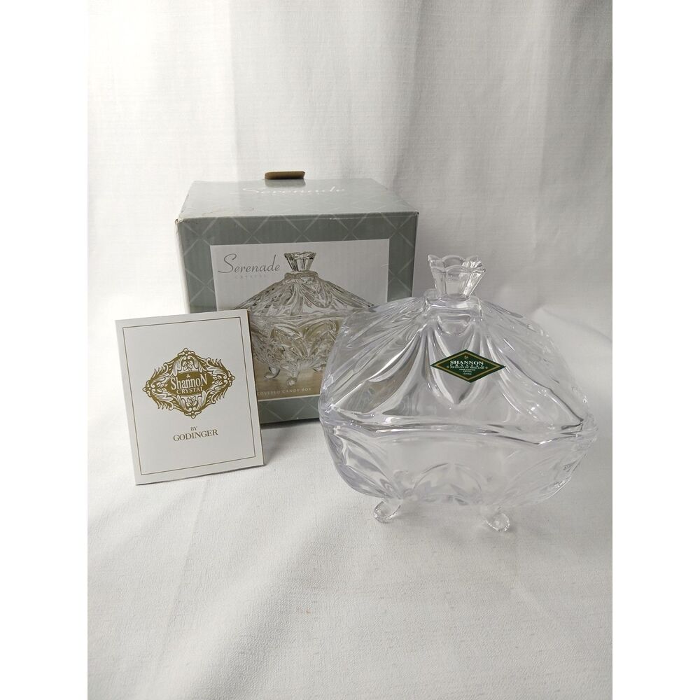 Shannon Crystal by Godinger Serenade Crystal Covered Candy Dish Box w/ Box